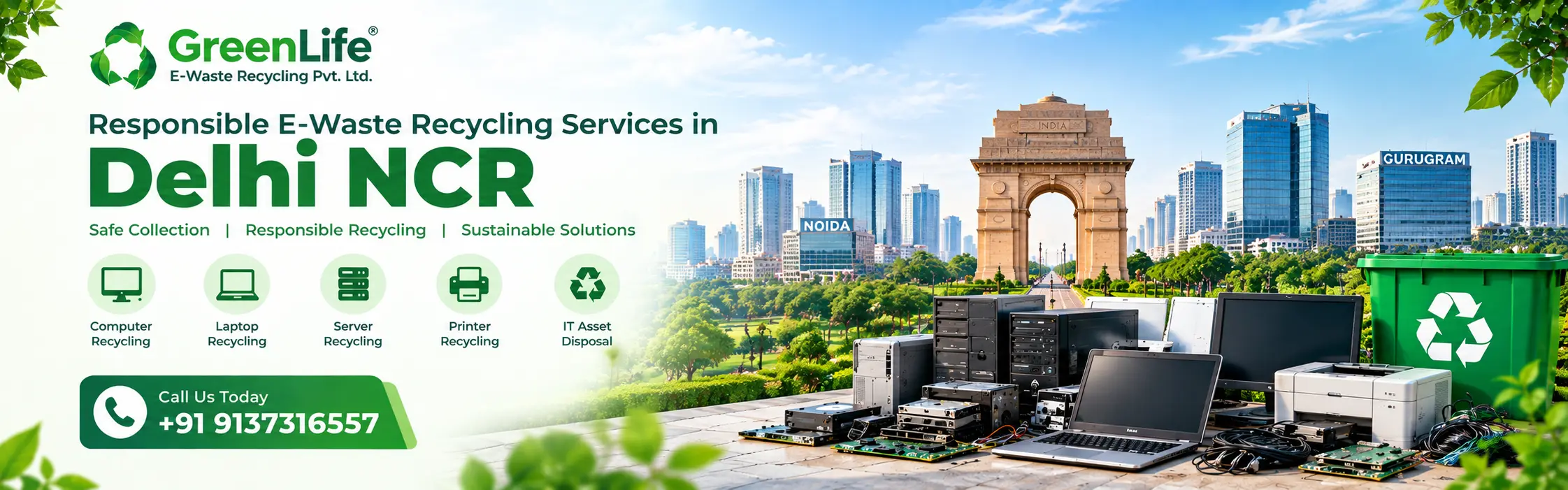E-waste recycling services in Delhi NCR by GreenLife E-Waste Recycling