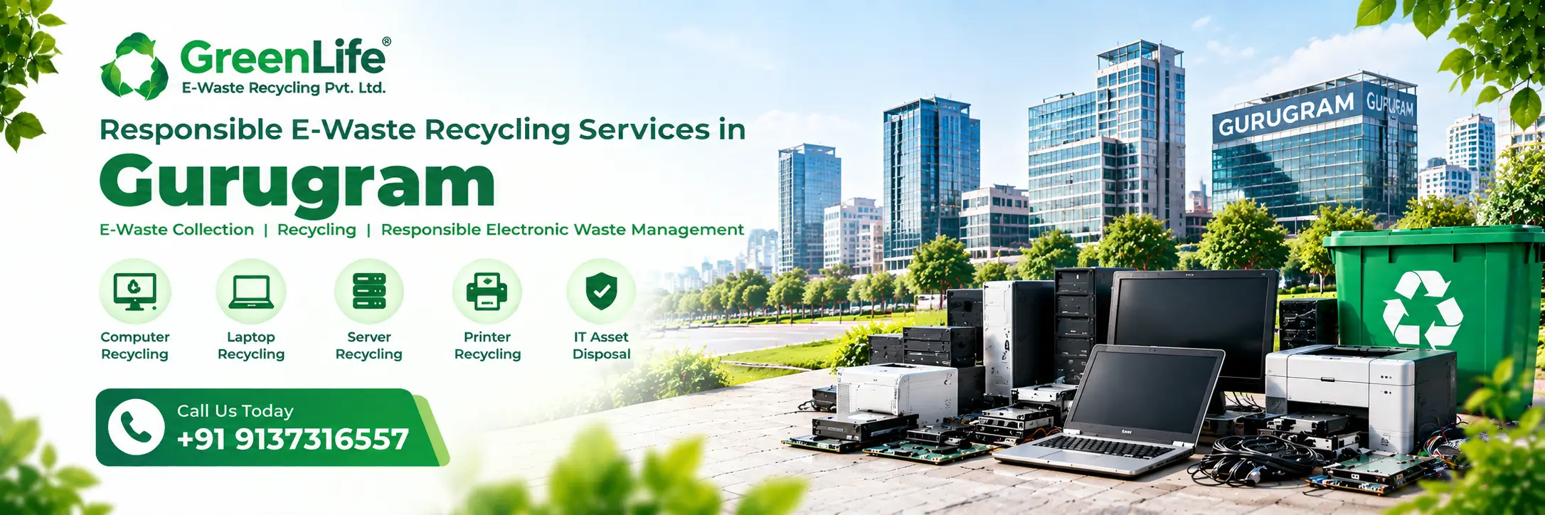 E-waste recycling services in Gurugram by GreenLife E-Waste Recycling